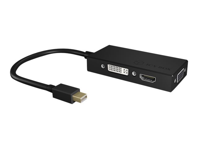 Adapter ICY BOX mini DisplayPort DVIHDMIVGA 4K 60Hz Black