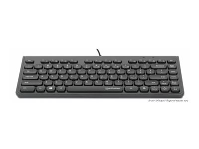MANHATTAN Slim USB Mini-Tastatur 12 Multimedia-/Funktionstasten integriertes 1,5 m USB-A-Kabel kompaktes flaches Format schwarz