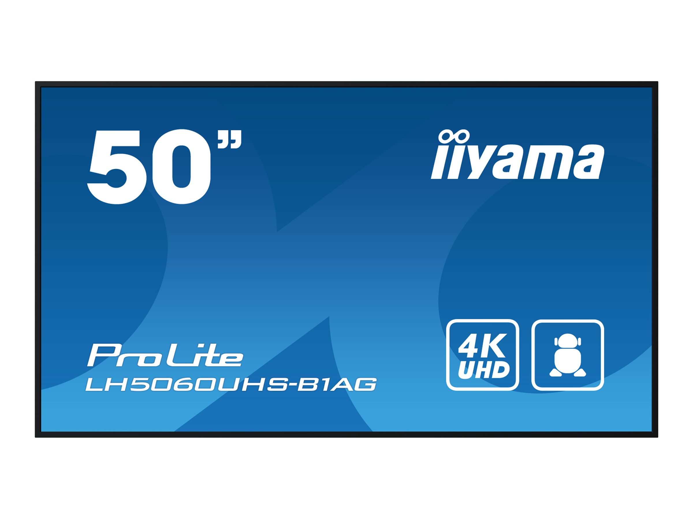 IIYAMA LH5060UHS-B1AG 127cm 50Zoll 3840x2160 UHD IPS panel Haze 25perc 500cd/m2 Landscape and Portrait Speakers 2x 10W 3x HDMI USB 2