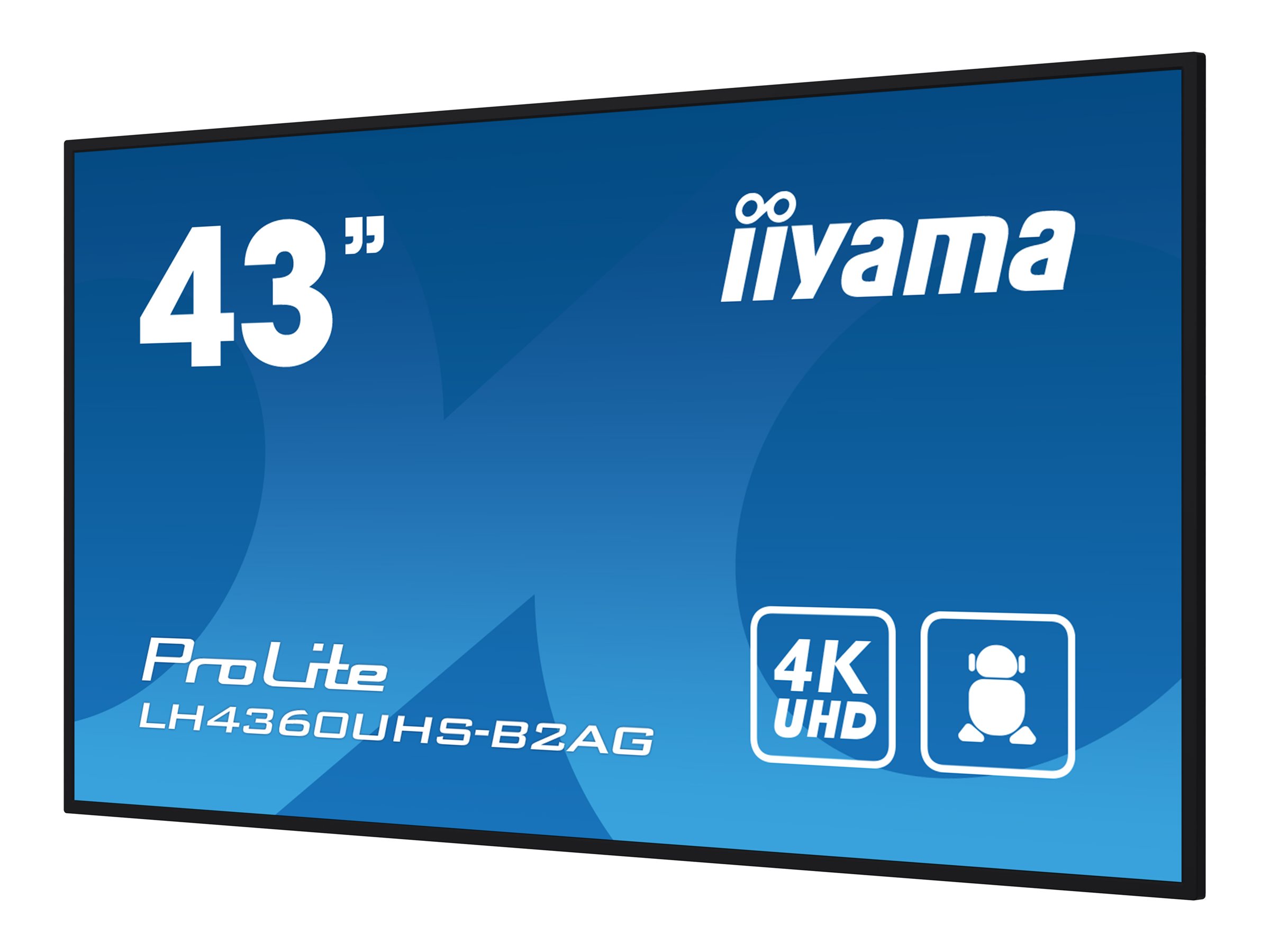 IIYAMA LH4360UHS-B2AG 109,22cm 43Zoll 3840x2160 UHD VA panel Haze 25perc 500cd/m Landscape and Portrait Wallmount Included