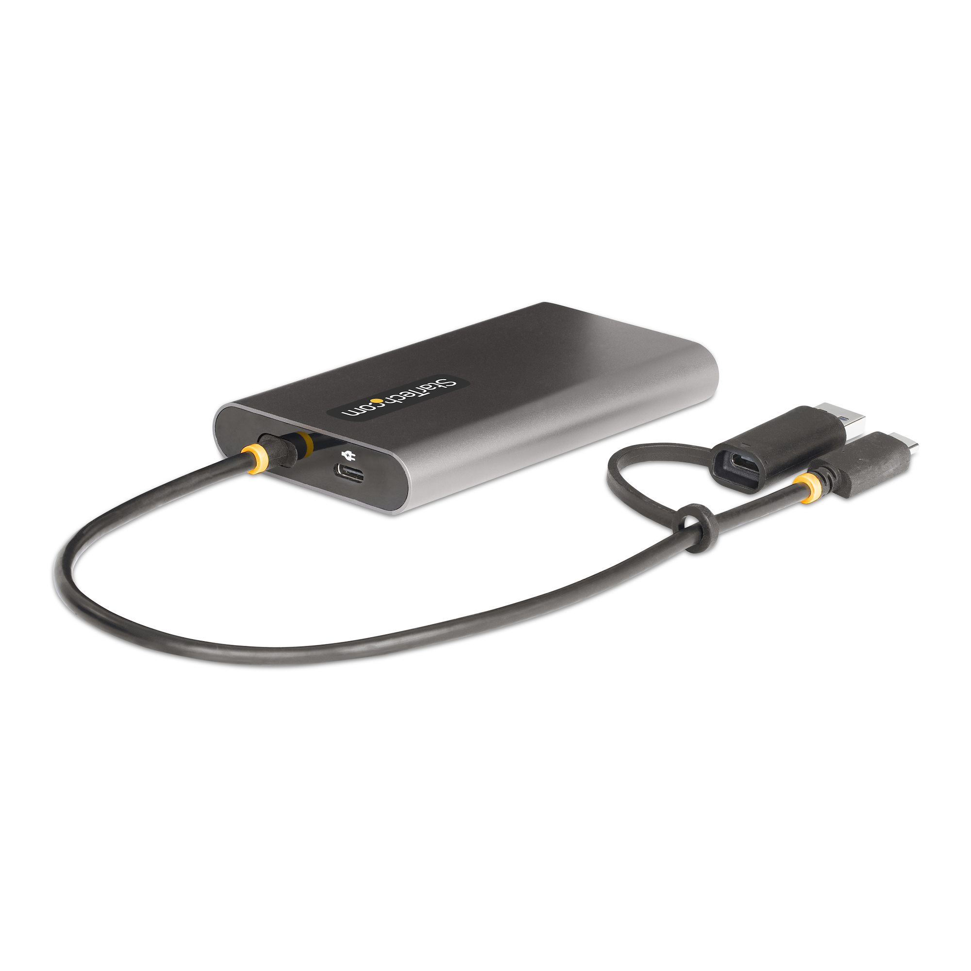 StarTech USBC to DualHDMI Adapter, USBC or A to 2x HDMI, 4K 60Hz, 100W PD PassThrough, 1ft 30cm