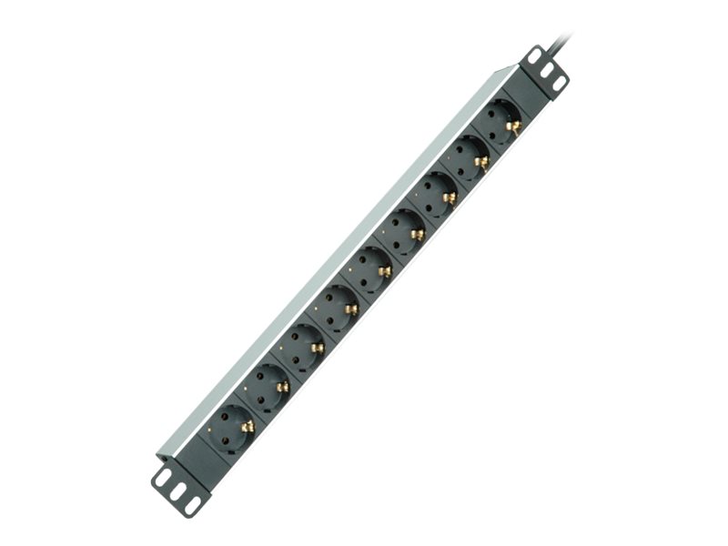 ROLINE 48,26cm 19Zoll-Steckdosenleiste 9fach Aluminium 2m