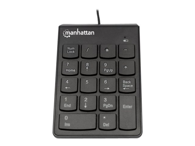 MANHATTAN Nummern Keypad 18 Tasten inkl. Backspace-Taste Asynchrone NumLock Funktion arbeitet unabhaengig von der Notebook-Tastatur