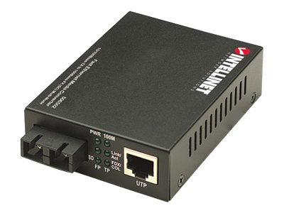 INTELLINET Fast Ethernet Medienkonverter 10/100Base TX auf 100Base-FX (SC) Multimode 2 km