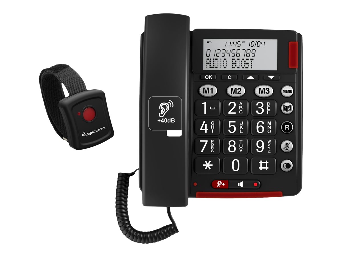 amplicomms BigTel 50 Alarm Plus Notrufarmband Duo dunkelgrau