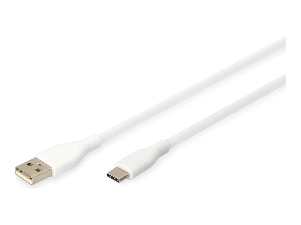 DIGITUS USB-C Silikon Anschlusskabel, 2m, weiß