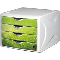 helit Schubladenbox the chameleon gruen H6129650, DIN A4 mit 4 Schubladen helit Schubladenbox the chameleon gruen H6129650, DIN A4 mit 4 Schubladen