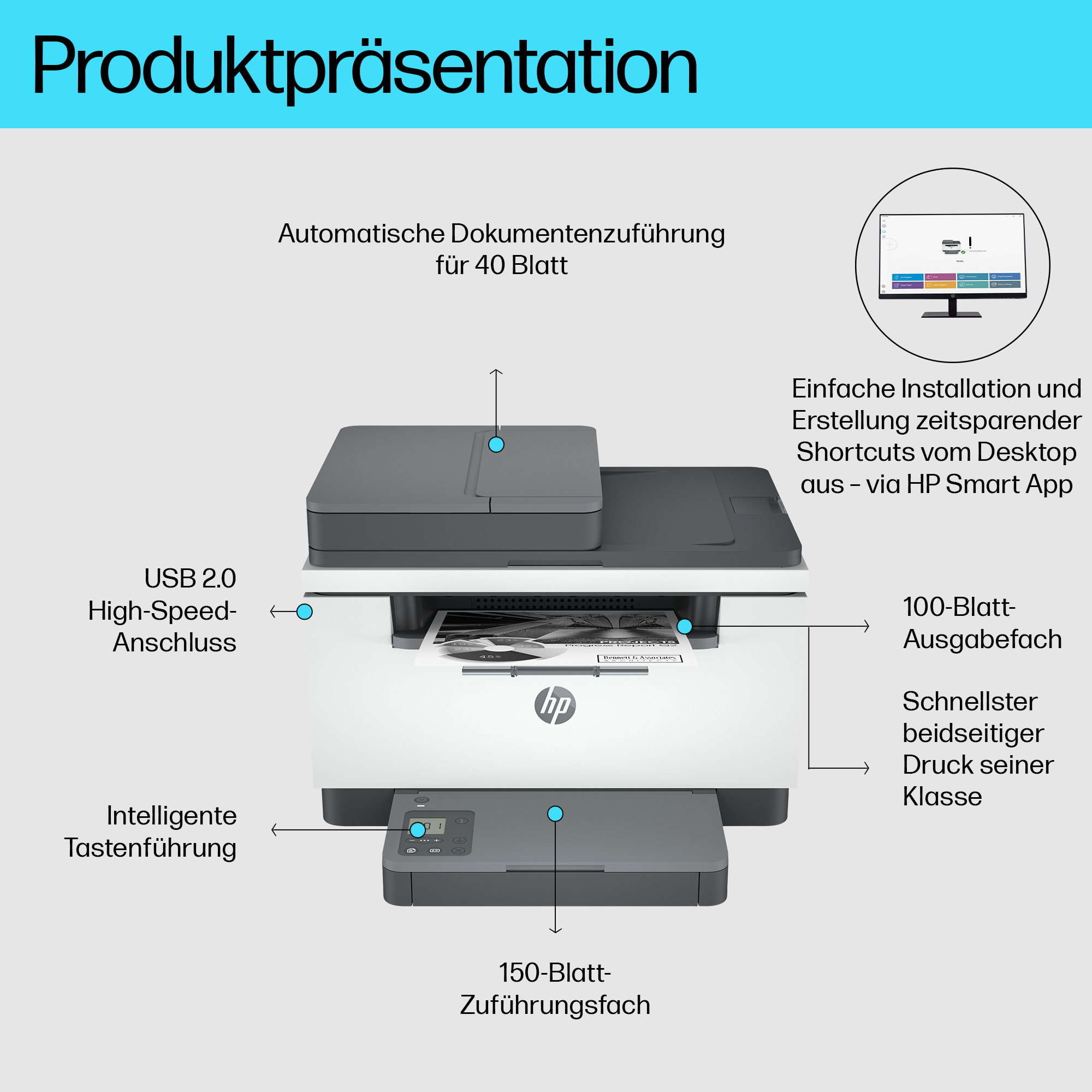 HP LaserJet MFP M234sdn Multifunktionsdrucker weiß