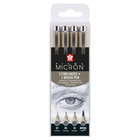 Sakura Pigma Micron Fineliner-Set farbsortiert 0,25 + 0,45 + 0,60 mm, 4 St. Sakura Pigma Micron Fineliner-Set farbsortiert 0,25 + 0,45 + 0,60 mm, 4 St.