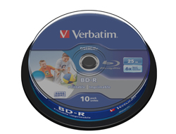 VERBATIM BD-R 25GB 6x IW (10) CB WORM