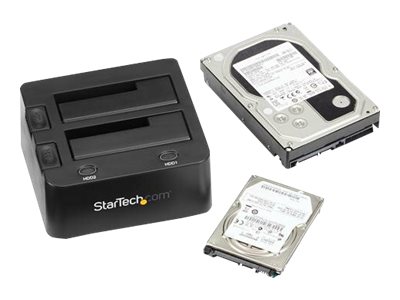 StarTech.com Dual-Bay USB 3.0 to SATA Hard Drive Docking Station, USB Hard Drive Dock, External 2.53.5 SATA IIIIII, SSDHDD Docking Station, Hot-Swap Hard Drive Bay - Top-Loading - Speicher-Controller - SATA 6Gb/s - USB 3.0