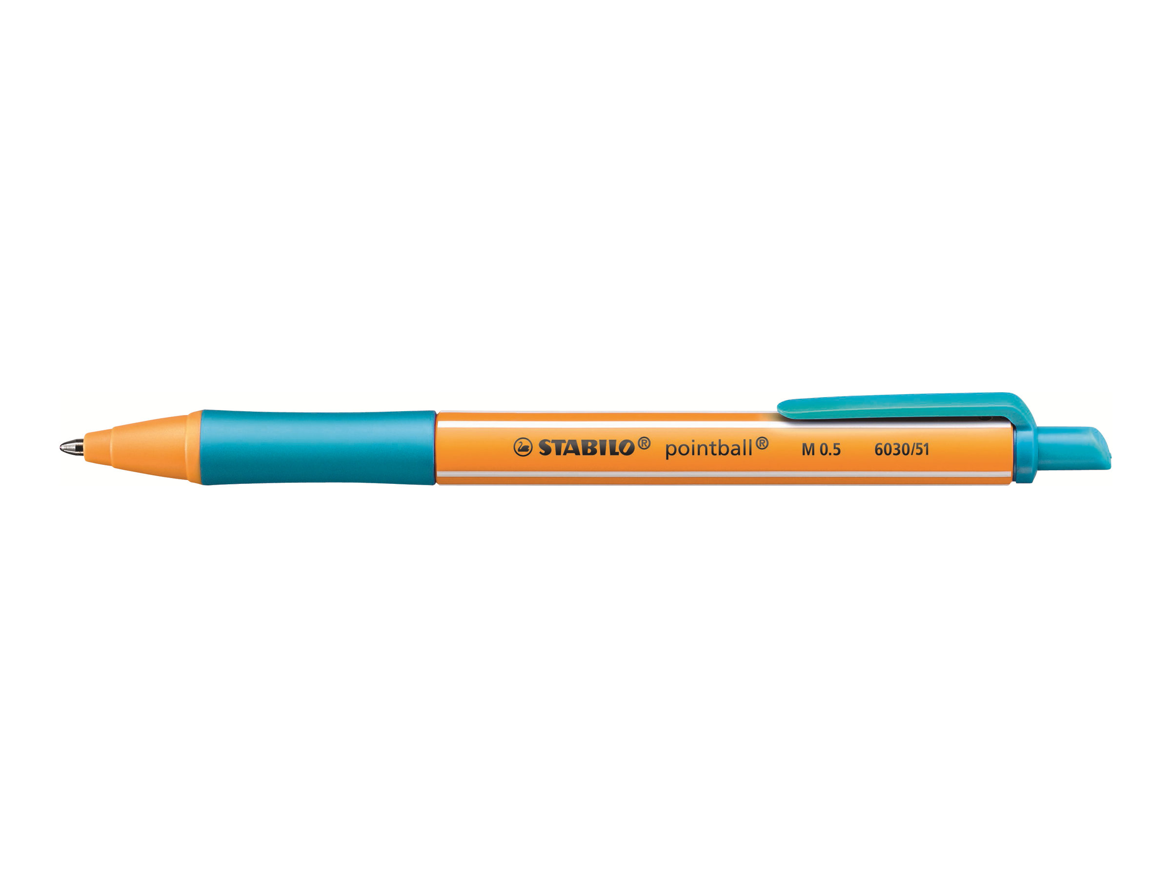 STABILO Kugelschreiber pointball orange/weiss, Schreibfarbe: farbsortiert, 6 St.