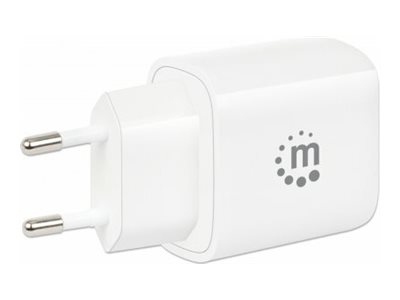 2-Port USB Power Delivery Mini-Ladegerät USB-C PD-Port bis zu 20W USB-A QC 3.0 Ladeport bis zu 18 W kompaktes Format weiss