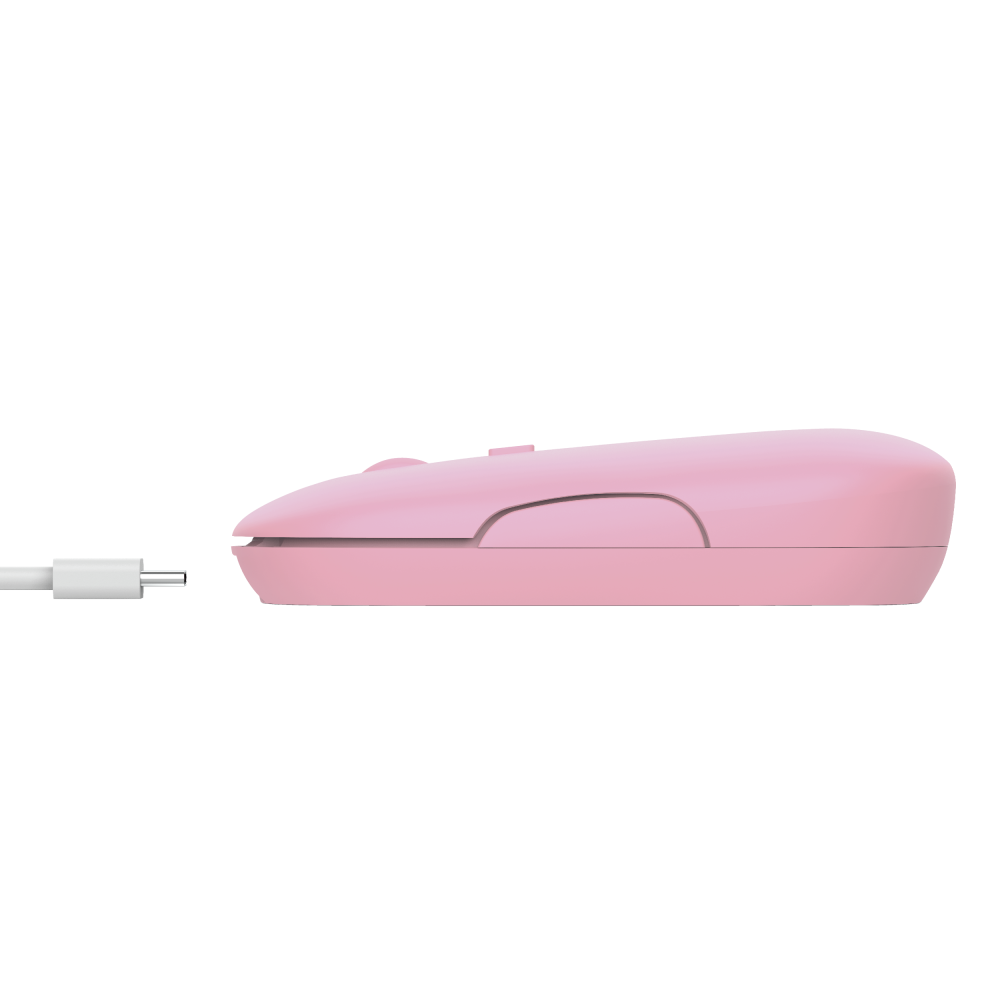 24125 TRUST Puck Funkmaus aufladbar rosa