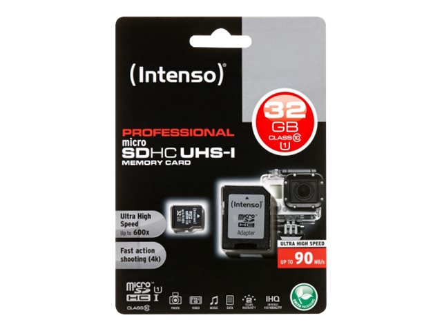 32GB microSDHC Class10 UHS-I Professional + SD-Adapter