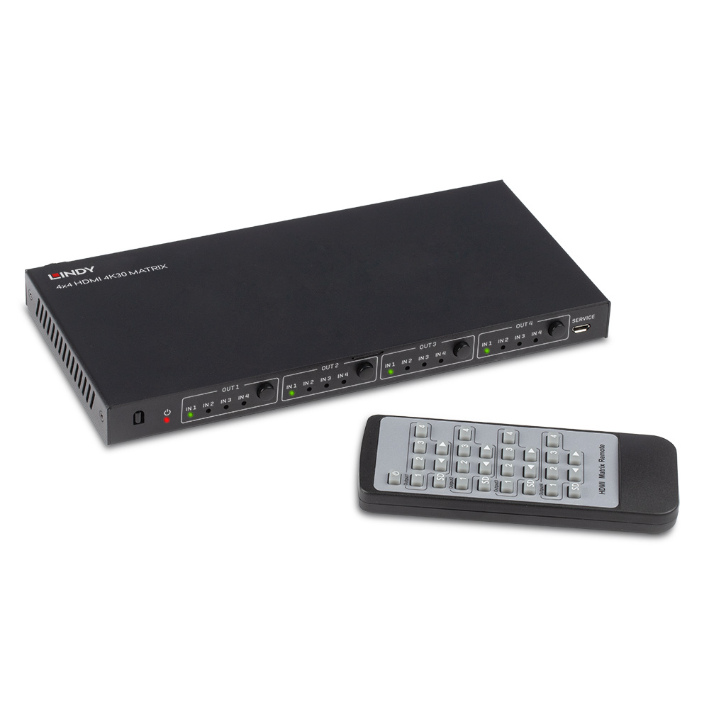 LINDY HDMI 4K UHD 4x4 Matrix 4 In 4 Out HDMI 1.4