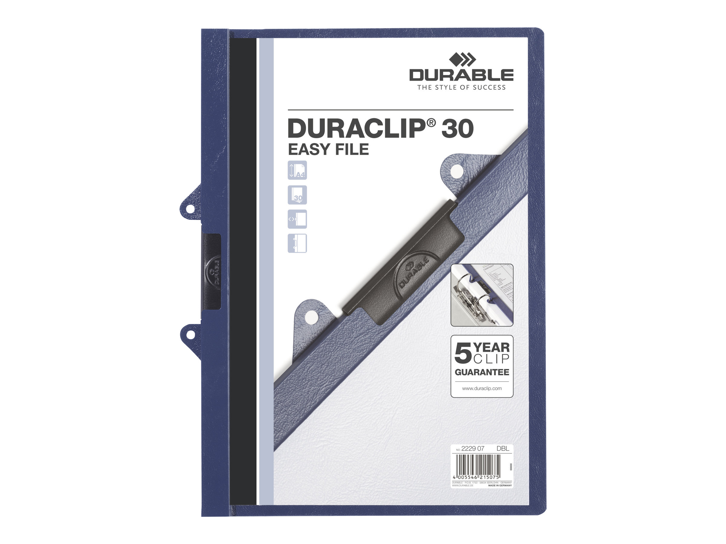 DURABLE Klemmhefter 30 EASY FILE dunkelblau, 25 St