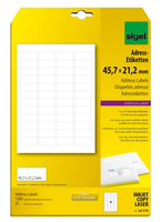 SIGEL Adressetiketten LA315 weiß 45,7 x 21,2 mm, 25 Blatt