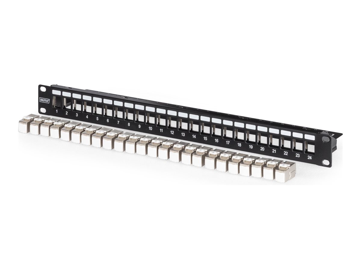 DIGITUS Modulares Patch Panel, 24Port mit 24x DN93615 schw
