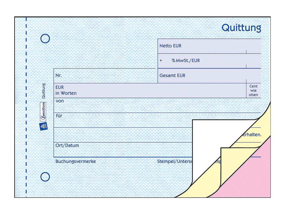 AVERY Zweckform Quittung, MwSt. separat ausgewiesen Formularbuch 1737 AVERY Zweckform Quittung, MwSt. separat ausgewiesen Formularbuch 1737
