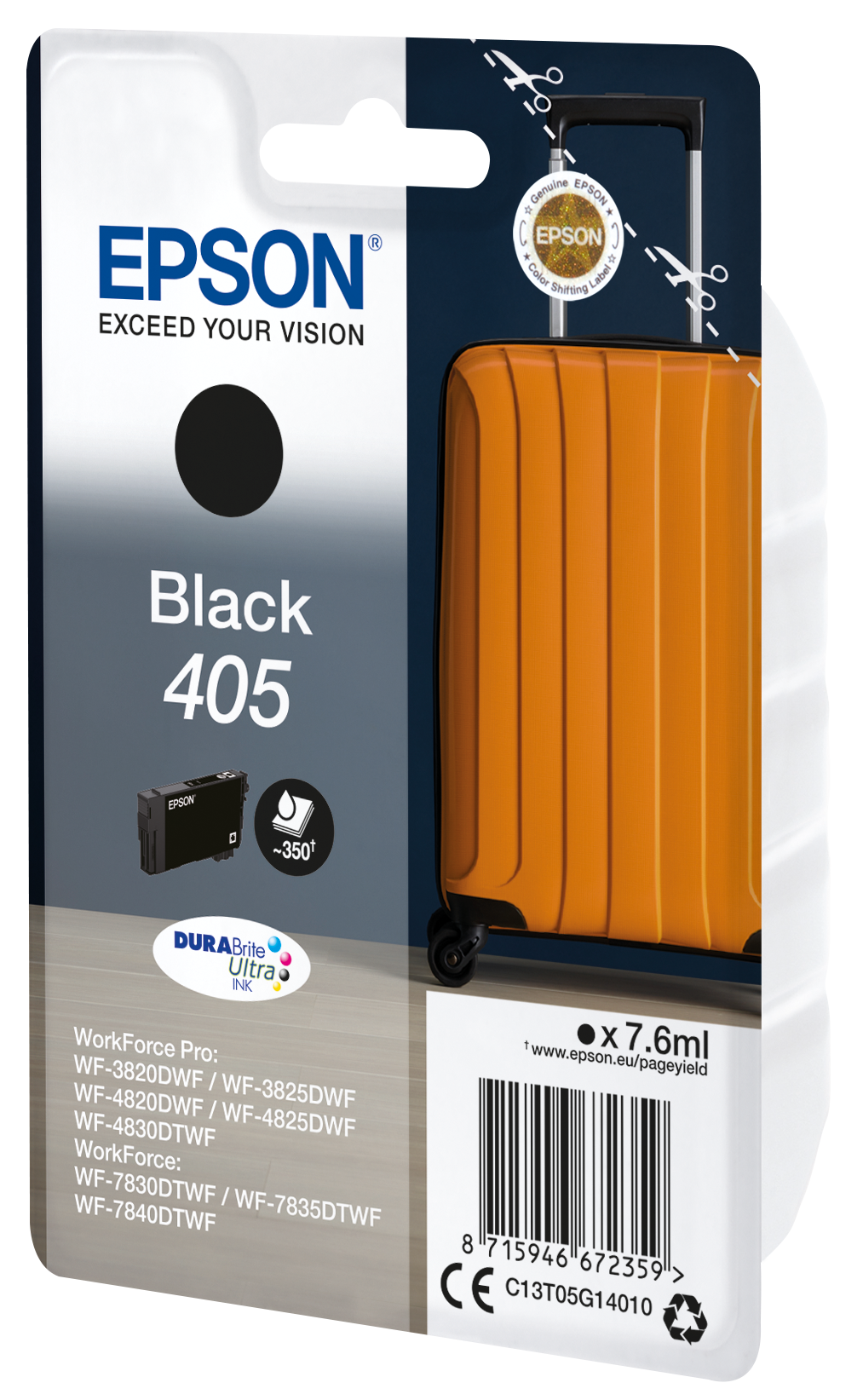 EPSON 4LB Singlepack Black 405 DURABrite Ultra Ink ws