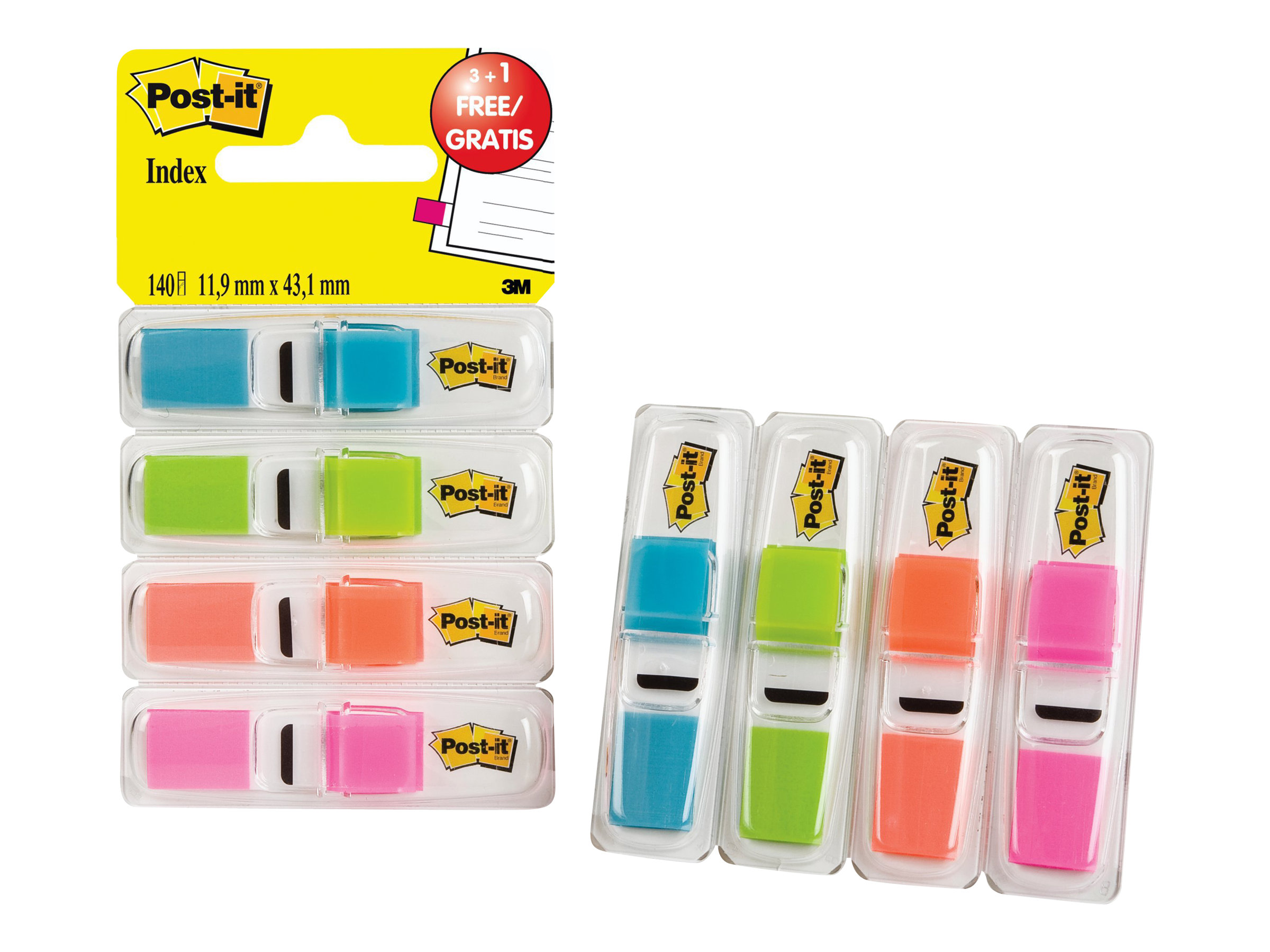 Post-it® Index Mini Haftmarker farbsortiert 4x 35 Streifen Post-it® Index Mini Haftmarker farbsortiert 4x 35 Streifen
