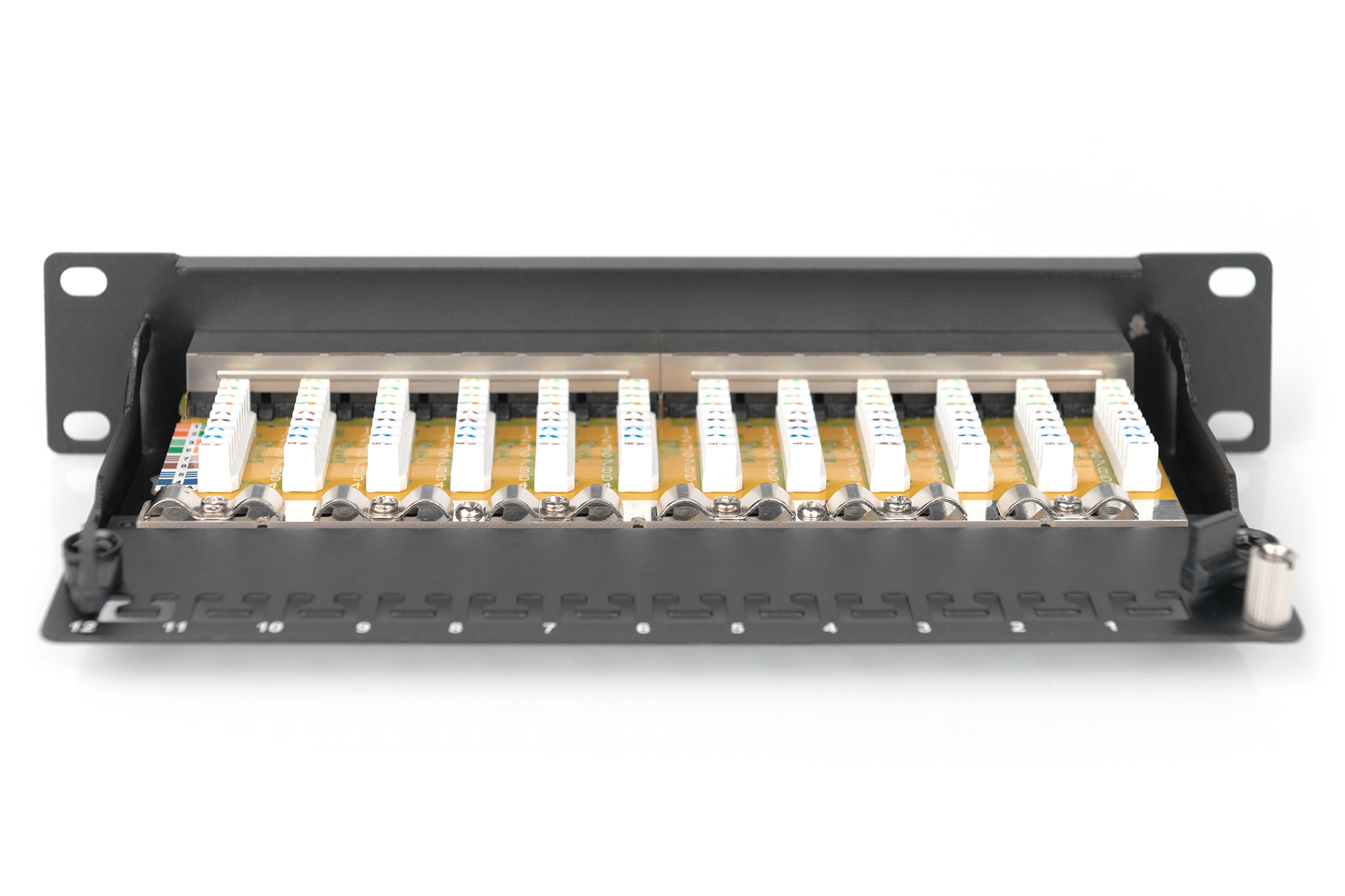 DIGITUS Cat.6 Klasse E Patchpanel geschirmt 12-Port RJ45