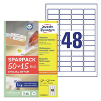 AVERY Zweckform Etiketten weiß 45,7 x 21,2 mm, 65 Blatt