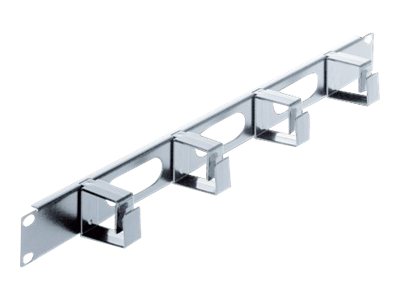 INTELLINET Kabelmanagement fuer 48,3 cm 19Zoll Schraenke 1 HE 4 kleine Kunststoffringe grau Fuer eine ordentliche Verkabelung
