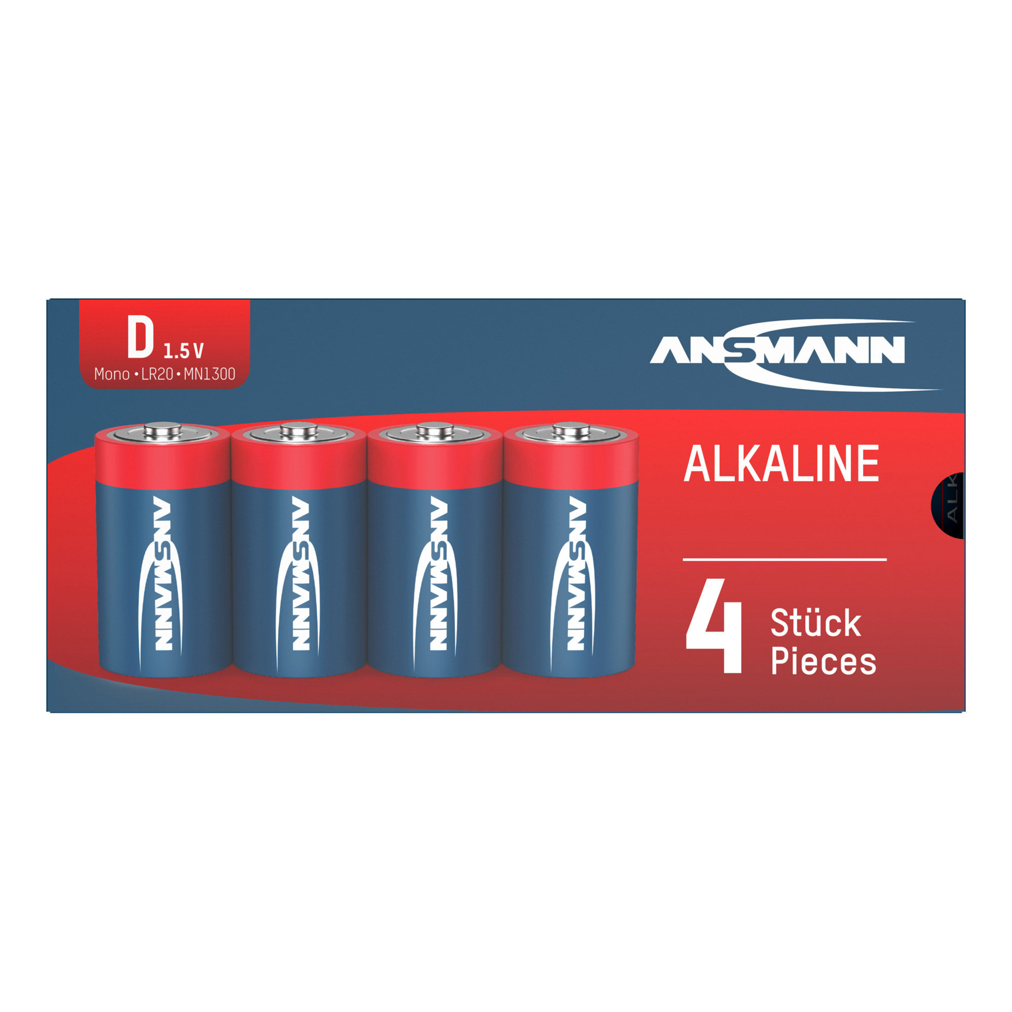 4 ANSMANN Batterien Red Alkaline Mono D 1,5 V