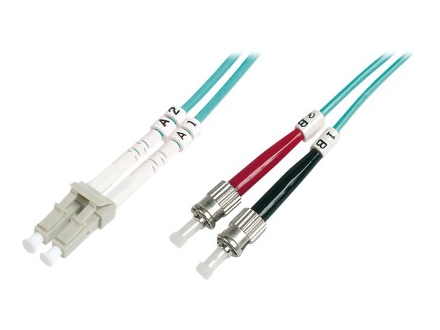 DIGITUS LWL Patchkabel LC zu ST Multimode 50/125 m Duplex Länge 2m Klasse OM3