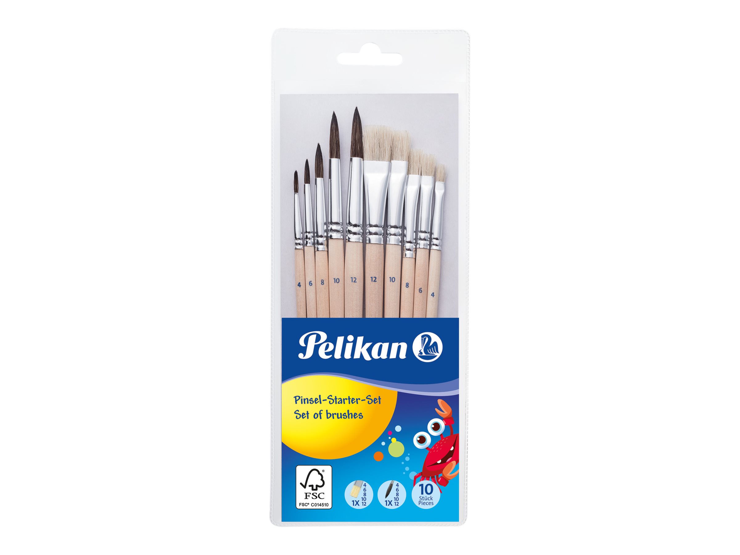 Pelikan Pinsel-Set Groesse 4, 6, 8, 10, 12, 10-teilig