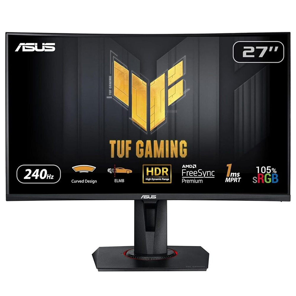 ASUS TUF Gaming VG27VQM Gaming Monitor 68,58cm 27Zoll VA WLED Curved 1500R FHD 240Hz 350cdm2 1ms MPRT 2xHDMI DP 2xUSB 32 TypeA