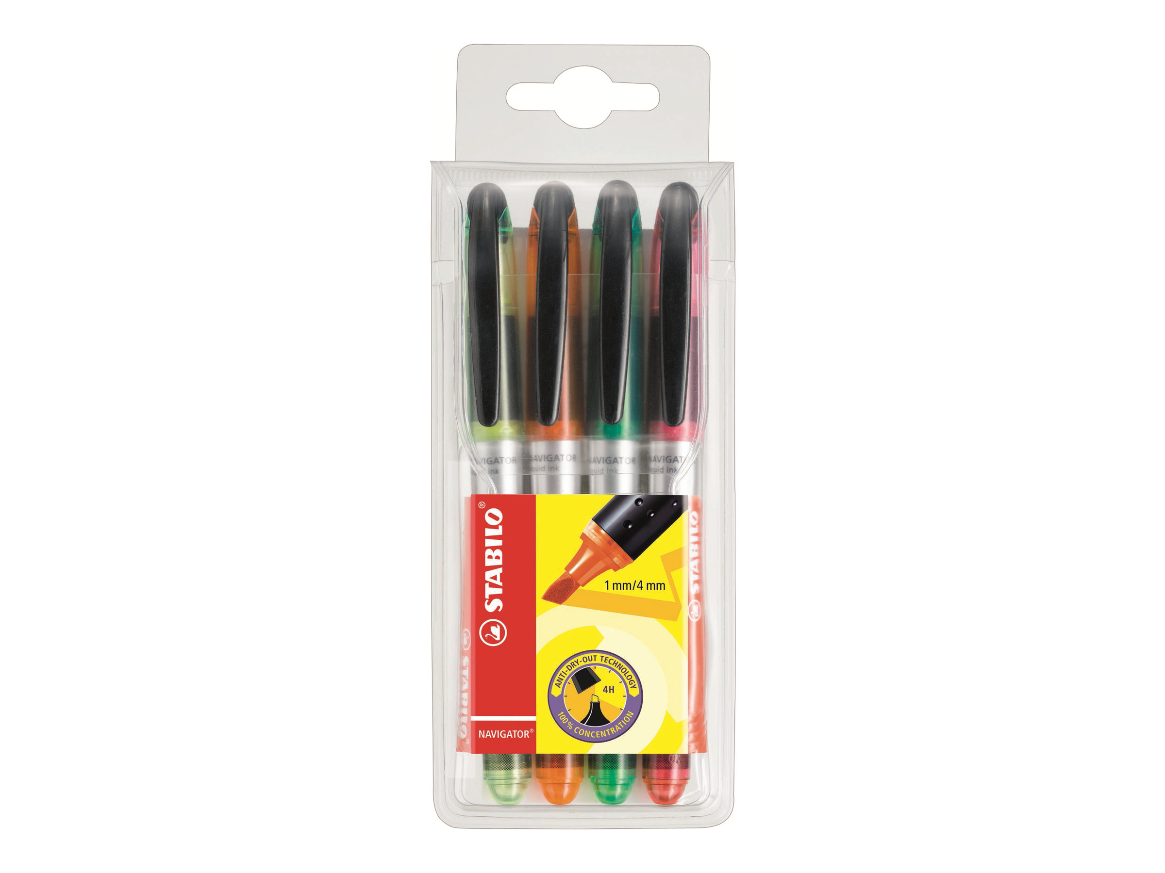 STABILO NAVIGATOR Textmarker farbsortiert, 4 St. STABILO NAVIGATOR Textmarker farbsortiert, 4 St.