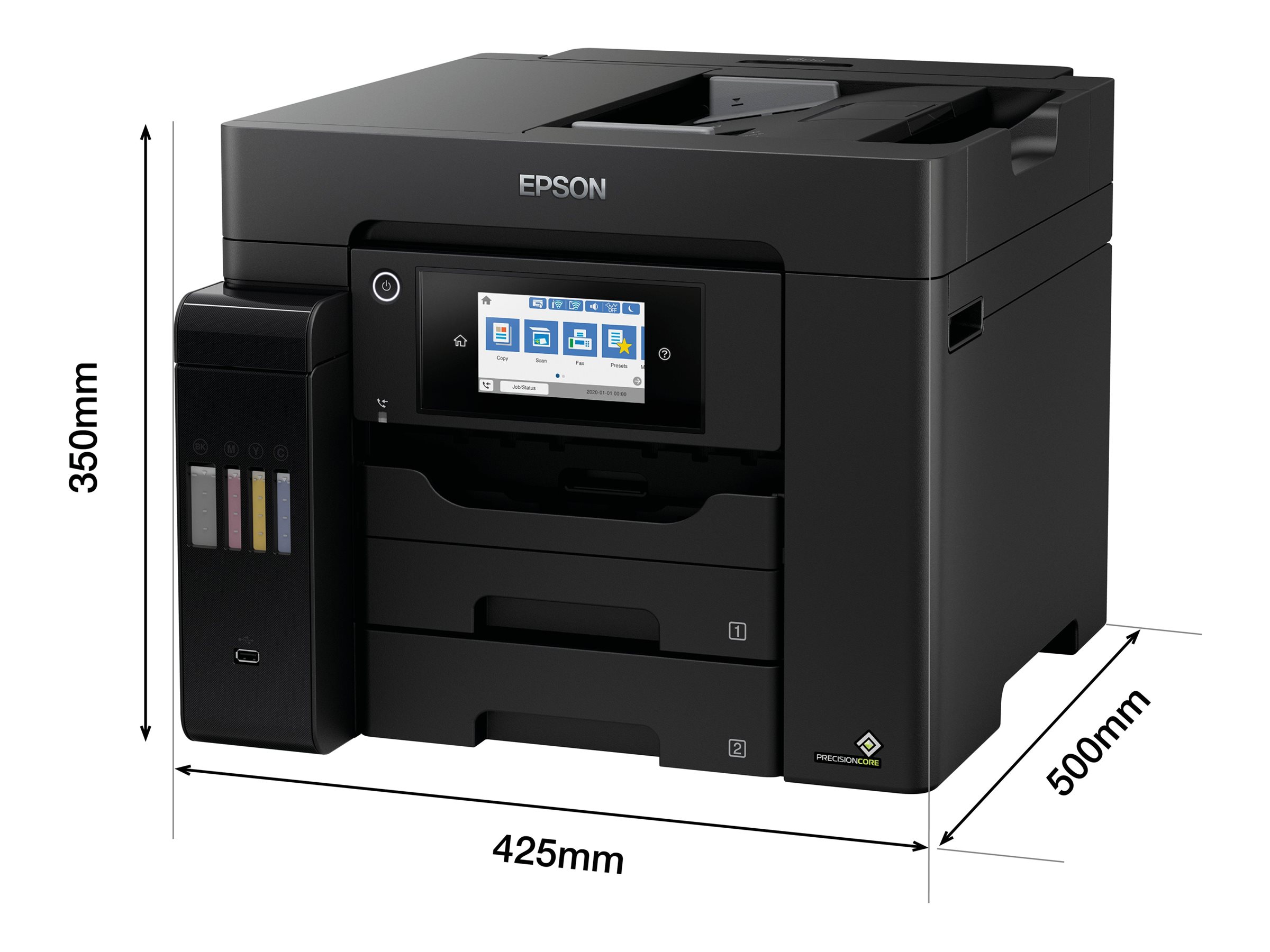 EPSON EcoTank ET-5855 MFP colour inkjet ITS A4 25ppm Print 550sheets USB LAN Wi-Fi Black EPSON EcoTank ET-5855 MFP colour inkjet ITS A4 25ppm Print 550sheets USB LAN Wi-Fi Black