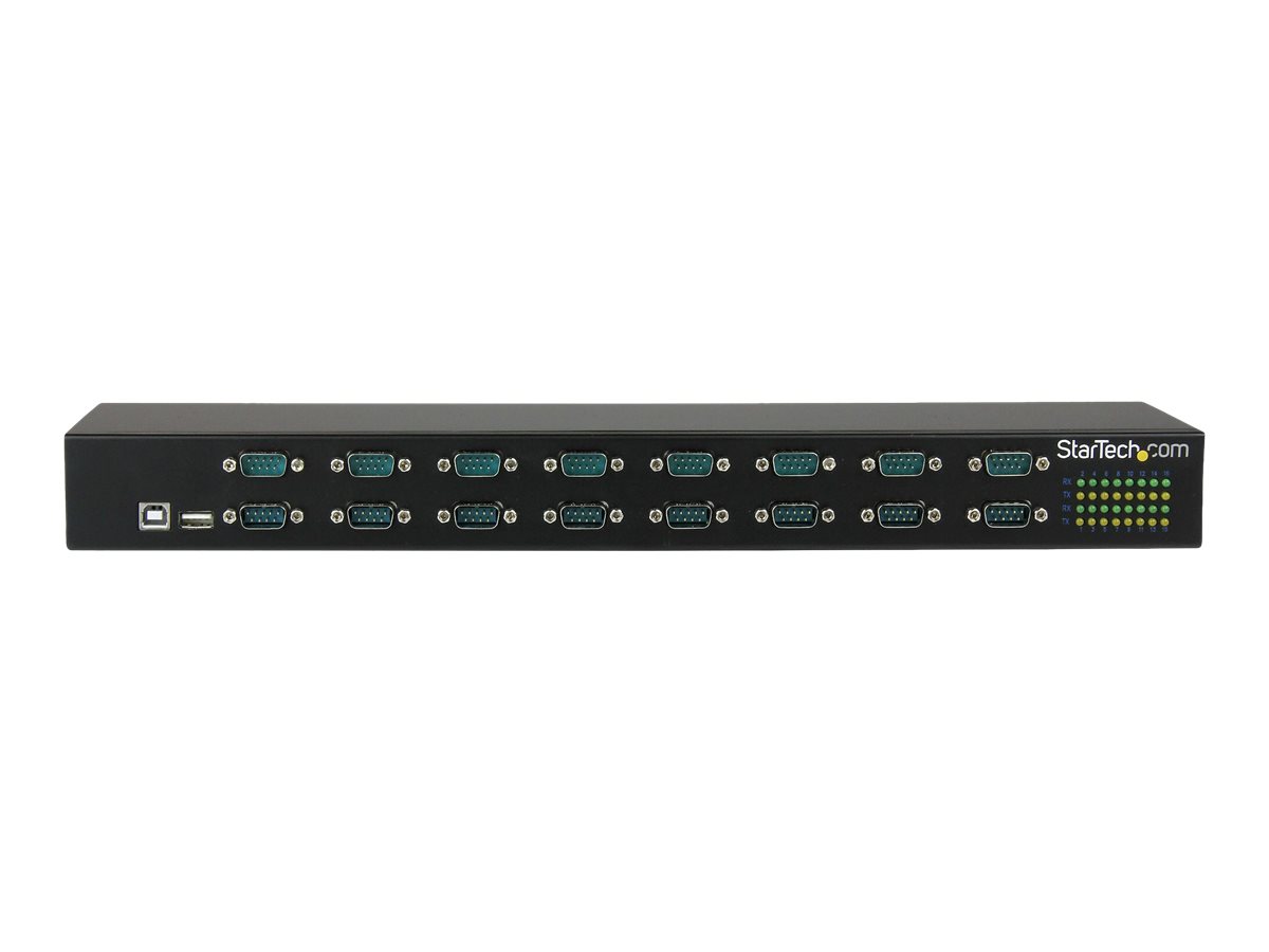 STARTECH.COM 16 Port USB zu Seriell Adpater Hub - USB zu RS232 Port Adapter mit Reihenschaltung - Rackmontage