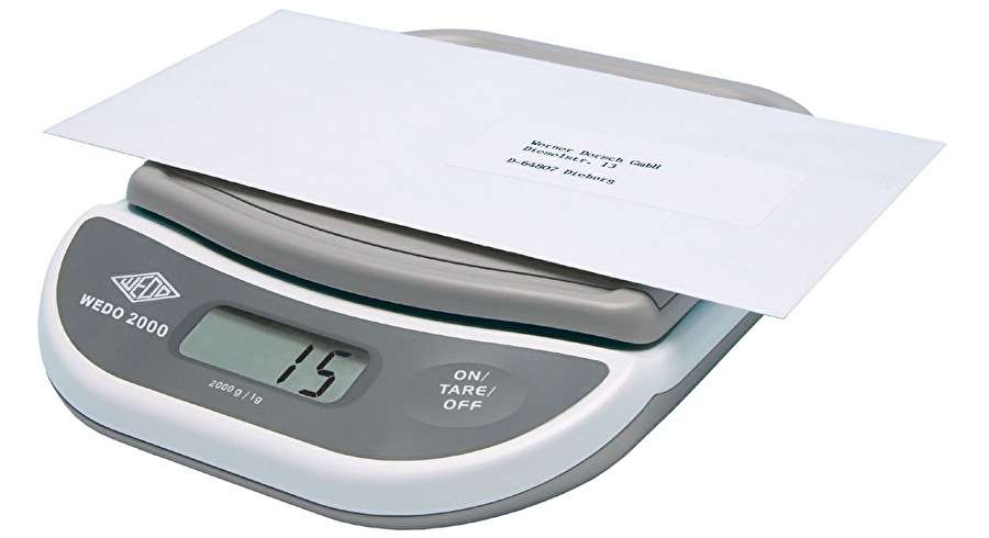 WEDO Briefwaage 2000 grau fÃ¼r max. 2,0 kg