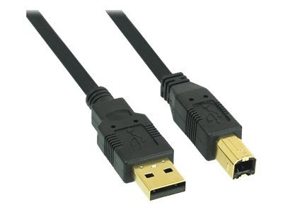 INLINE USB 20 Kabel A an B schwarz Kontakte gold 3m