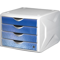 helit Schubladenbox the chameleon blau H6129634, DIN A4 mit 4 Schubladen helit Schubladenbox the chameleon blau H6129634, DIN A4 mit 4 Schubladen