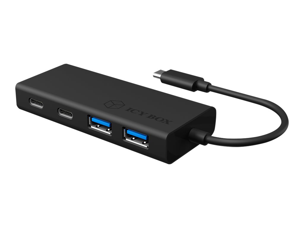 ICY BOX Type-C Hub mit 2x USB 3.0 IB-HUB1426-CPD 2xType-A Ports und 2x USB Type-C bis zu 5 Gbit/s 1 x USB Type-C Power Delivery