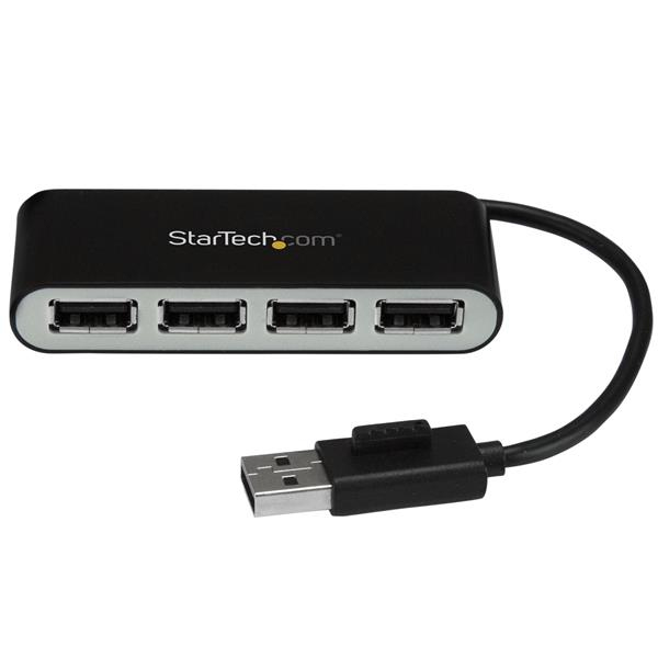 STARTECHCOM 4Port Portable USB 20 Hub with Builtin Cable