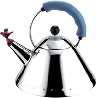 Alessi Wasserkessel aus Edelstahl blau
