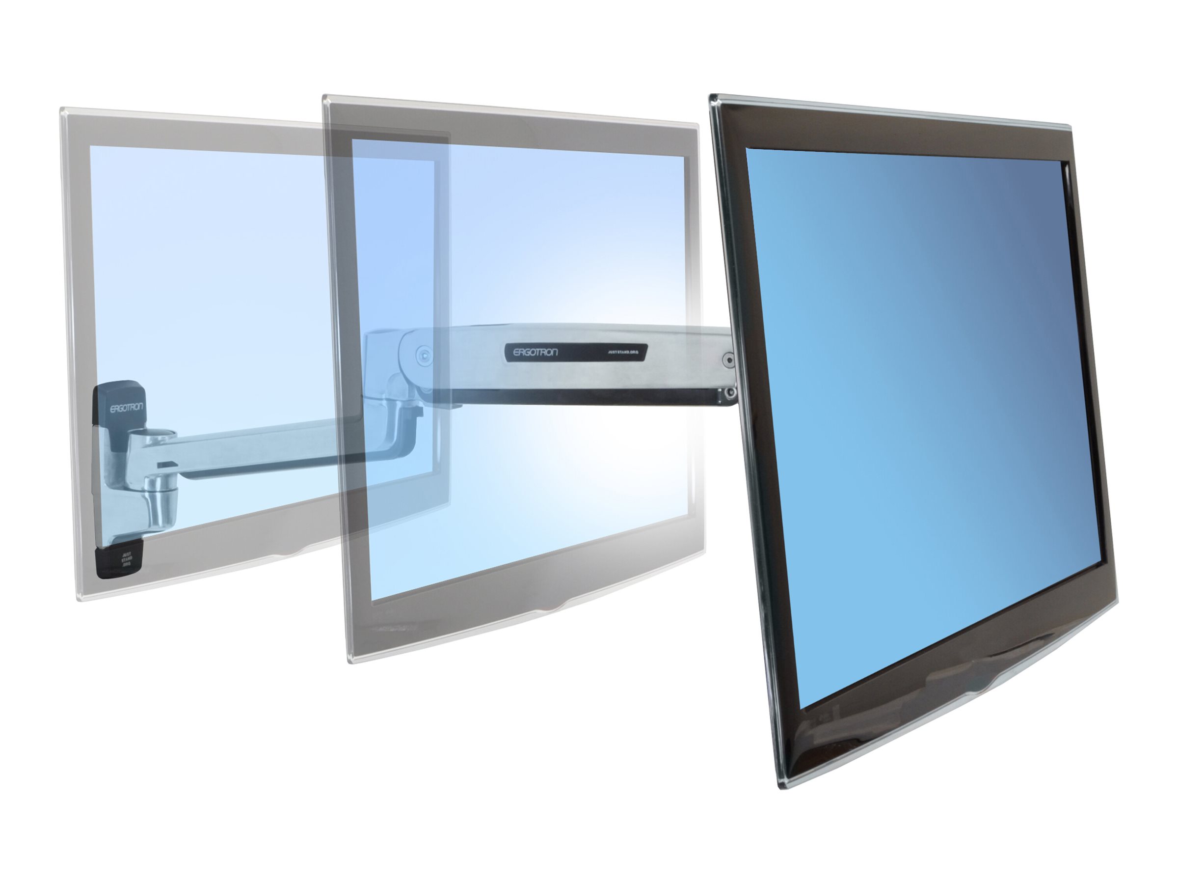 Ergotron LX Steh‑Sitz Monitorarm Polished Aluminum