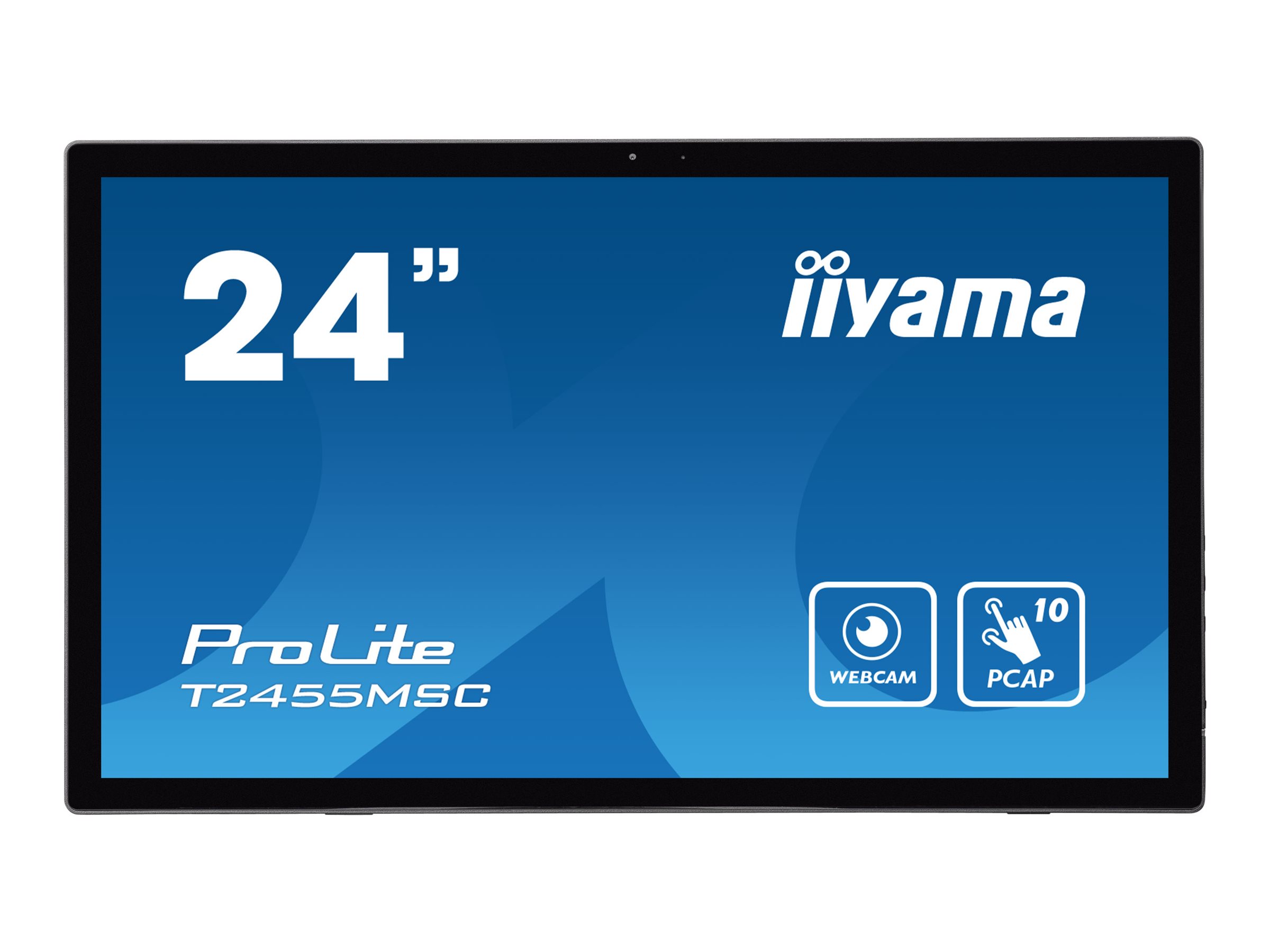 IIYAMA T2455MSC-B1 60,96cm 24Zoll IPS 1920x1080 Bonded PCAP 10P Touch Flat Bezel Free Glass Front 350cd/m2 HDMI Displayport USB 3.0-