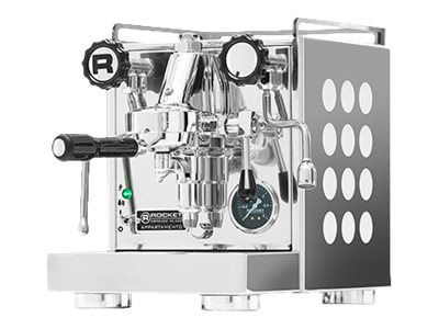 Rocket Appartamento Kompakte Siebtraeger Espressomaschine chrom weiss Rocket Appartamento Kompakte Siebtraeger Espressomaschine chrom weiss