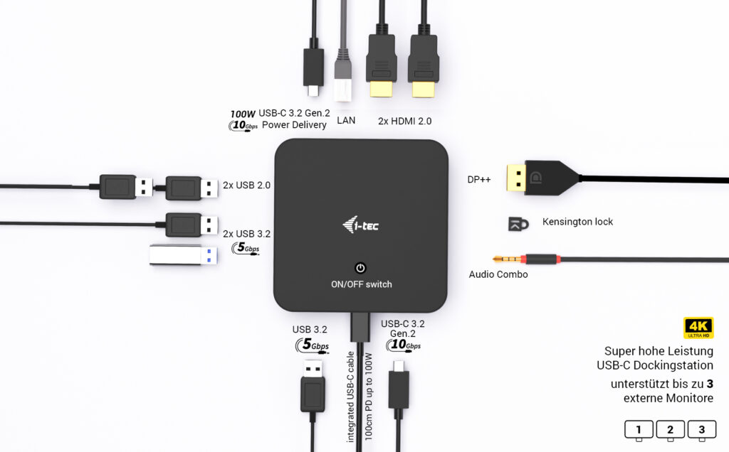 i-tec Dockingstation USB‑C HDMI DisplayPort