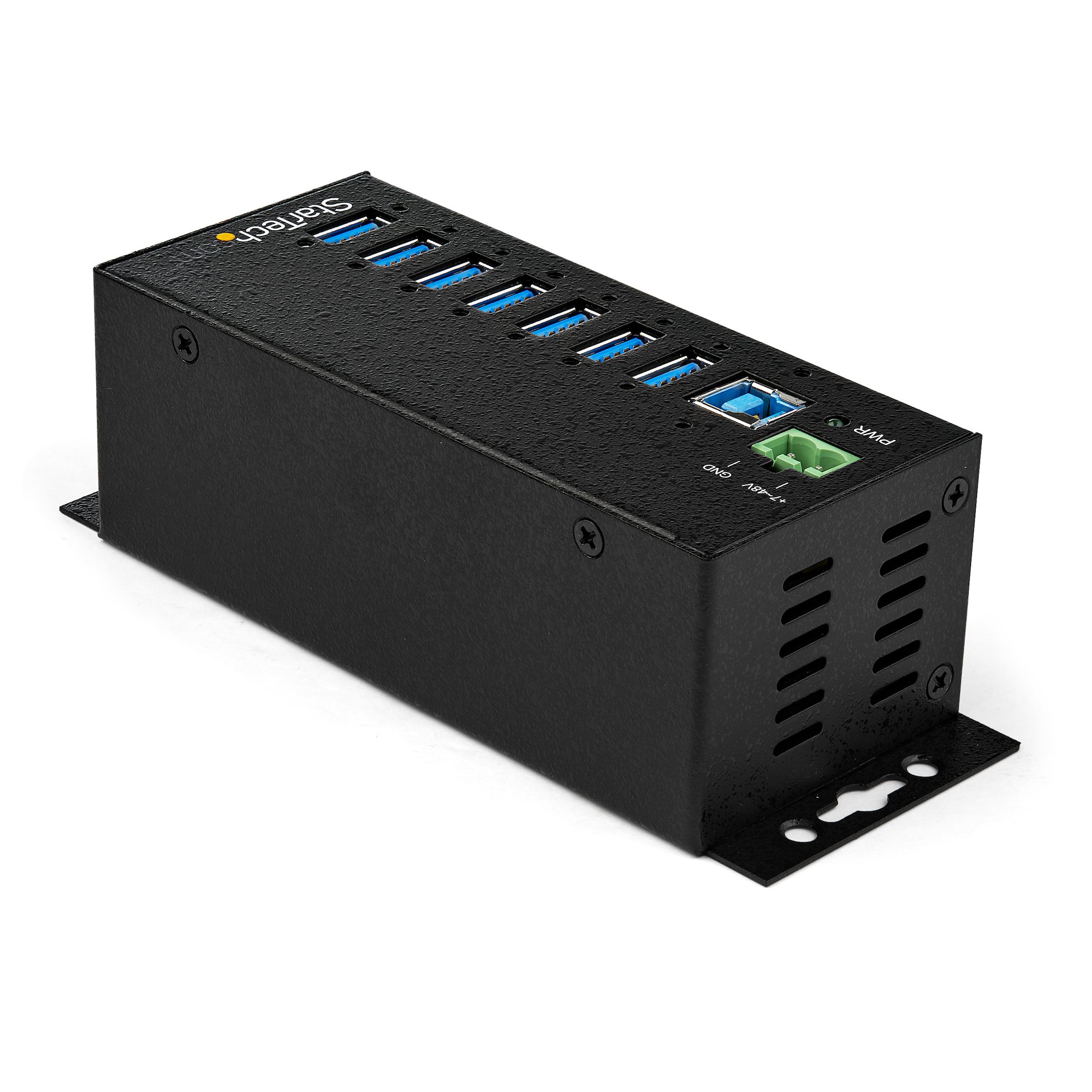 STARTECHCOM 7Port Industrial USB 30 Hub with External Power Adapter ESD and 350W Surge Protection HB30A7AME