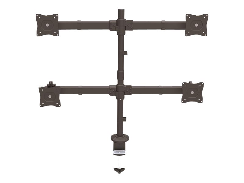 STARTECH.COM Quad Monitor Mount - Articulating - Clamp or Grommet Mount - Monitors up to 24in - VESA Mount - 4 Monitor Setup