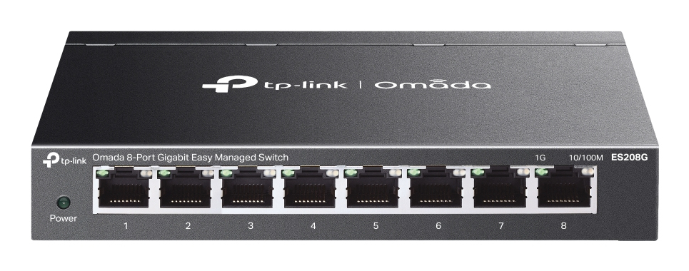 TPLINK ES208G Omada 8Port Gigabit Easy Managed Switch 8x 101001000Mbps RJ45 luefterlos Metallgehaeuse desktoprack mounting