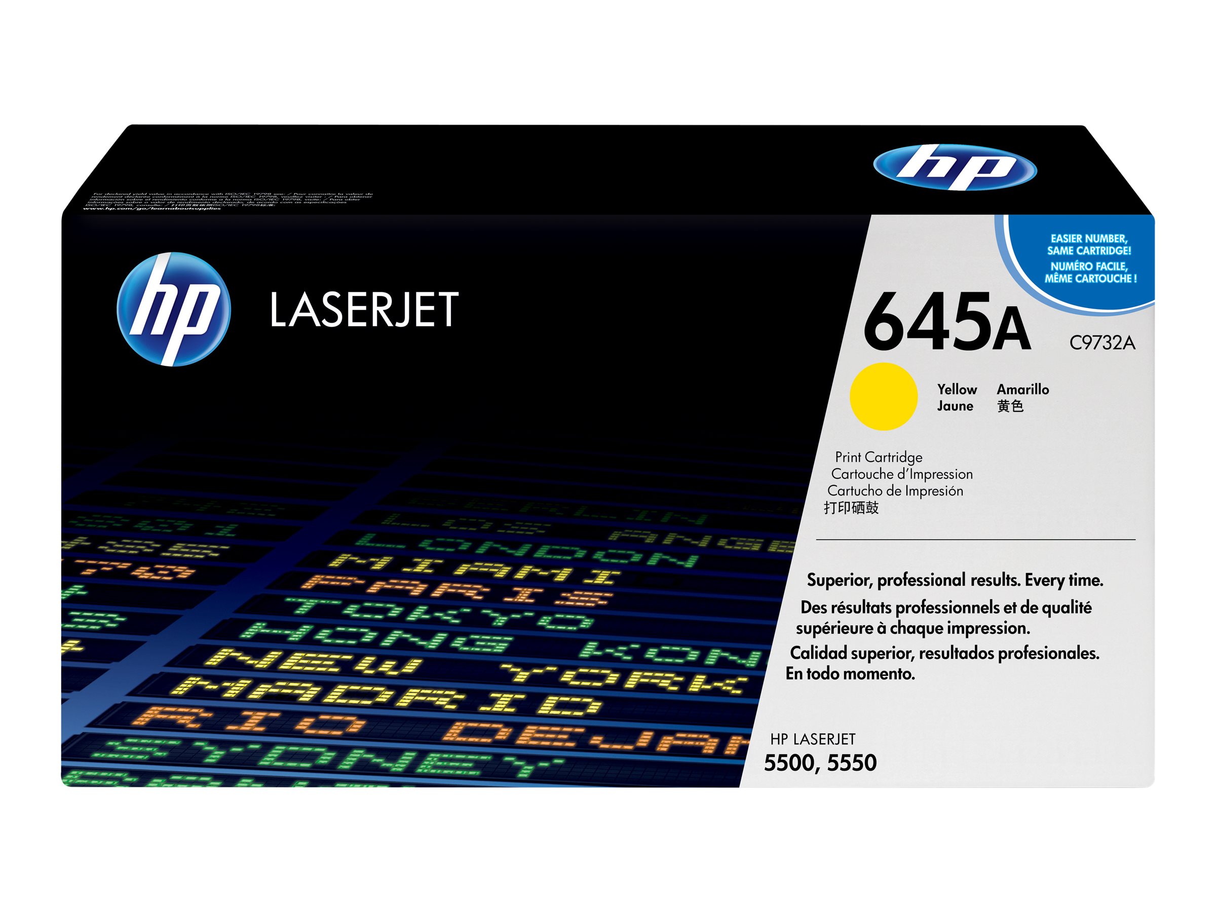 HP 645A original Colour LaserJet Toner cartridge C9732A yellow standard capacity 12.000 pages 1-pack HP 645A original Colour LaserJet Toner cartridge C9732A yellow standard capacity 12.000 pages 1-pack